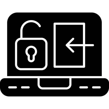 vektör düz simgesini kilitle