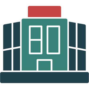 apartman binası simgesi ana hatları biçiminde