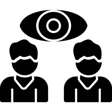 Göz simgesi olan insanlar. vektör illüstrasyonu