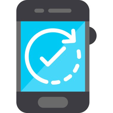 düz biçimli mobil saat denetimi simgesi