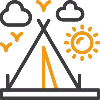 Kamp. Web simgesi basit illüstrasyon