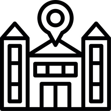 bina simgesi, şehir simgesi vektör illüstrasyon tasarımı