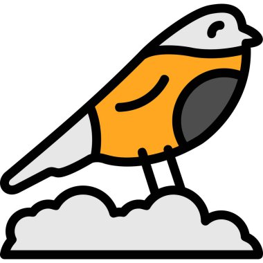 hayvan kuş simgesi ile doldurulmuş dış hat biçimi