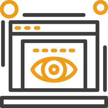 Ana hatları doldurulmuş bilgisayar göz simgesi