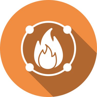 ateş alev simgesi, vektör illüstrasyonu