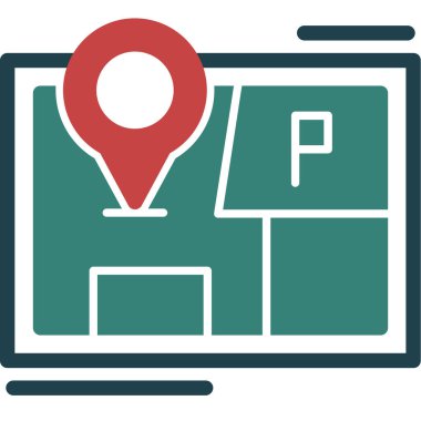 harita simgesi düz stil, navigasyon iğnesi