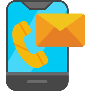 düz biçimli telefon mesajı iletişim simgesi