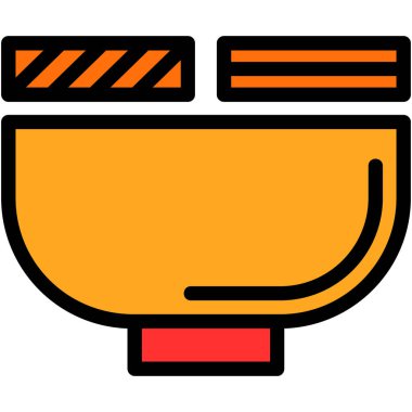 yemek kasesi simgesi, vektör illüstrasyonu