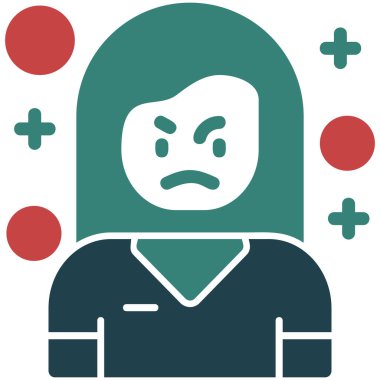 Kızgın Avatar. Web simgesi basit illüstrasyon