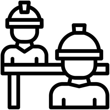 Taslak biçiminde inşaat işçisi ikonu