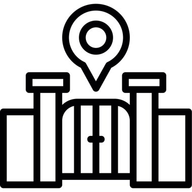 navigasyon konumu haritası simgesi ana hat biçiminde