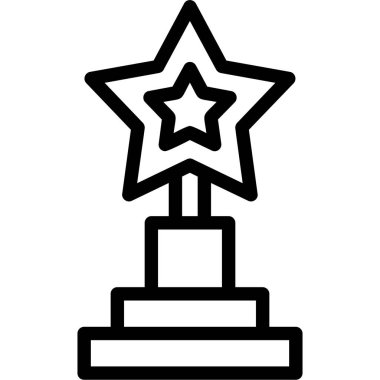 Ödül ikonu. Beyaz arkaplanda izole edilmiş web tasarımı için ödül vektör simgesi taslağı