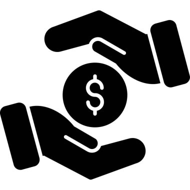 Dolar parasıyla el, vektör illüstrasyonu