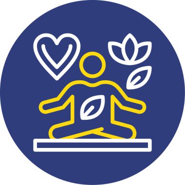 yoga. Web simgesi basit illüstrasyon