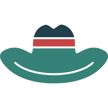 Kovboy şapkası simgesi vektör çizim şablonu