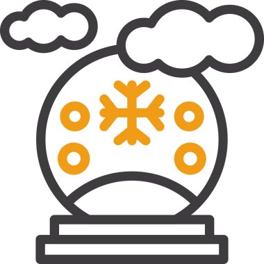 kar hava durumu ikonu vektör illüstrasyonu