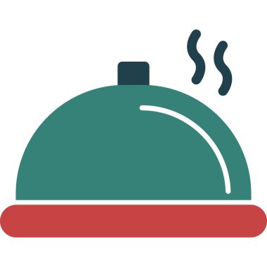 yemek vektörü düz renk simgesi