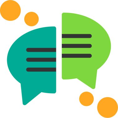 İki kişi ikonlu konuşma balonu, vektör illüstrasyonu