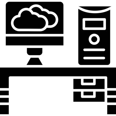 Bulut veritabanı ağ simgesi katı biçimde