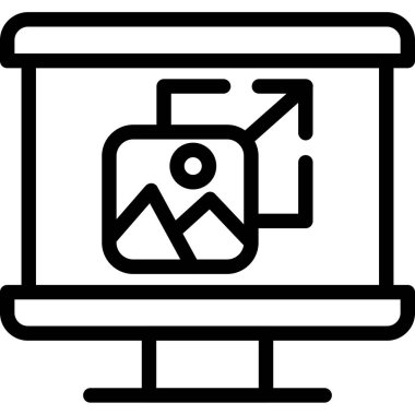 kamera fotoğraf çerçevesi simgesi ana hat biçiminde