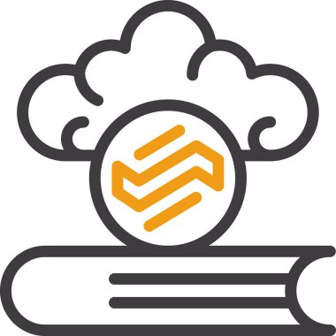 Bulut hesaplama vektör simgesi düzenlenebilir