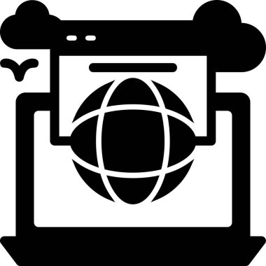 İnternet web tasarım simgesi katı biçiminde