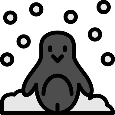 Penguen. Web simgesi basit illüstrasyon