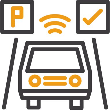 Araba park kutsal kişilerin resmi, vektör çizim