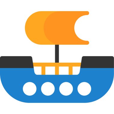 Gemi düz simgesi, vektör illüstrasyonu