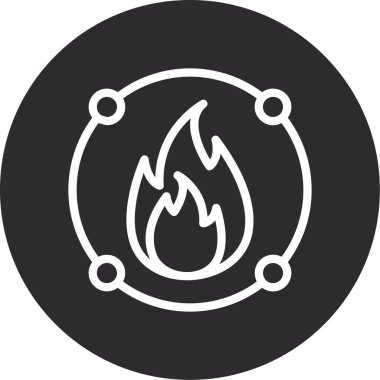 Bir ateş simgesinin vektör illüstrasyonu