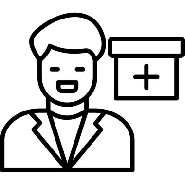 Steteskop simgesi olan doktor, özet biçimi