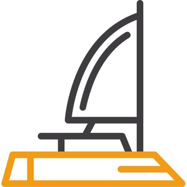 Beyaz arka planda ofis sandalyesi, illüstrasyon, vektör.