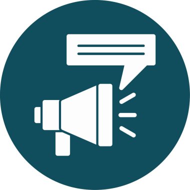 Konuşmacı. Web simgesi basit illüstrasyon