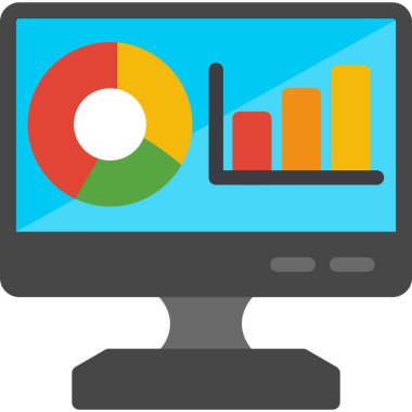 Bilgisayardaki analitik izleme grafiği simgesi - finans kategorisi