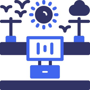 Peyzaj. Web simgesi basit illüstrasyon