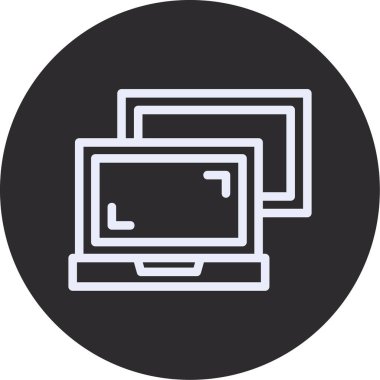 Dizüstü bilgisayar simgesi vektör çizimi