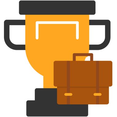 iş seyahati evrak çantası simgesi düz stil