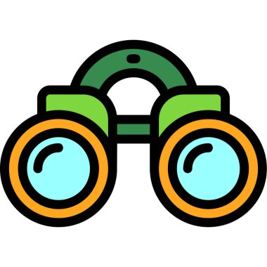 Dürbün simgesi. Dış hat dürbün vektör simgesi rengi düz izole