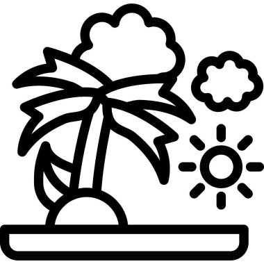 Palmiye ağacı simgesi. Beyaz arkaplanda izole edilmiş web tasarımı için palmiye ağaçları vektör simgesi