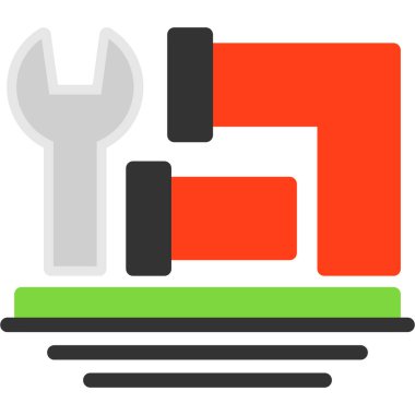 İngiliz anahtarı ve tornavida düz vektör simgesi