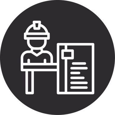 İşçi. Web simgesi basit illüstrasyon