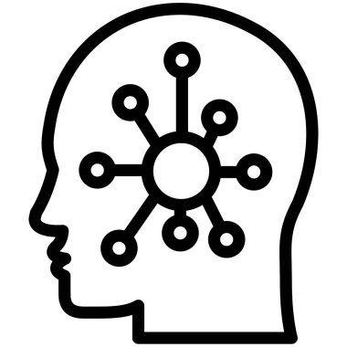 İnsan beyni simgesi, vektör illüstrasyonu