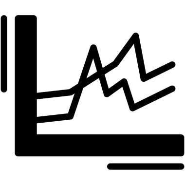 Bozuk bir grafik grafiğinin çizgi film simgesinin vektör çizimi
