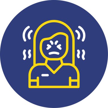 Baş ağrısı olan bir insan. Basit düz vektör simgeleri. Renk arkaplanı üzerine resimleme