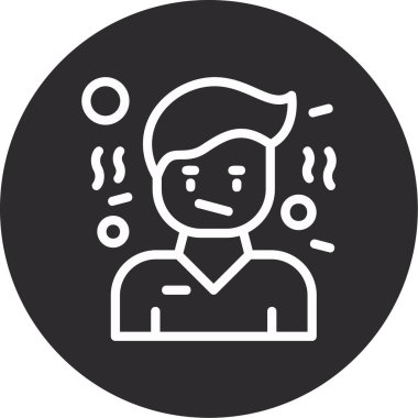 Beyin ikonu vektör illüstrasyonunun başındaki adam