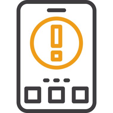 Telefon ikonu. Vektör çizim biçimi düz sembol, yuvarlak açılar, sarı renk, beyaz arkaplan