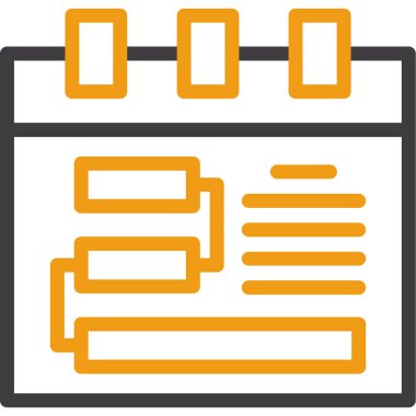 iş takvimi simgesi ana hat biçiminde