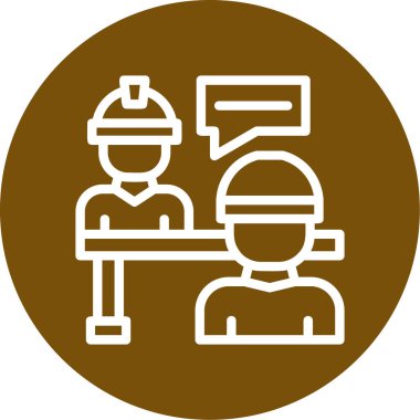 Miğfer simgesi vektör çizimine sahip inşaat işçisi