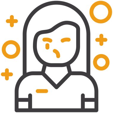 avatar kadın kullanıcı simgesi ana hat biçiminde