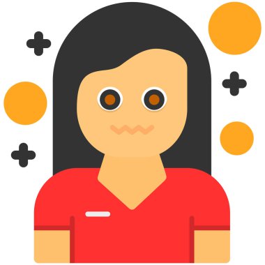 avatar kadın simgesi düz stil